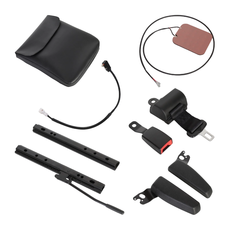 BF1-2 Cost-effective na black vinyl folding backrest forklift seat para sa warehouse vehicle fleets